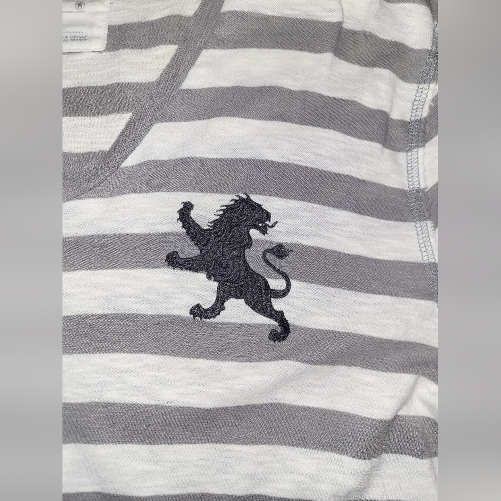 ⚪️ Express Men's Striped Lion Logo V-Neck - Picture 2 of 4